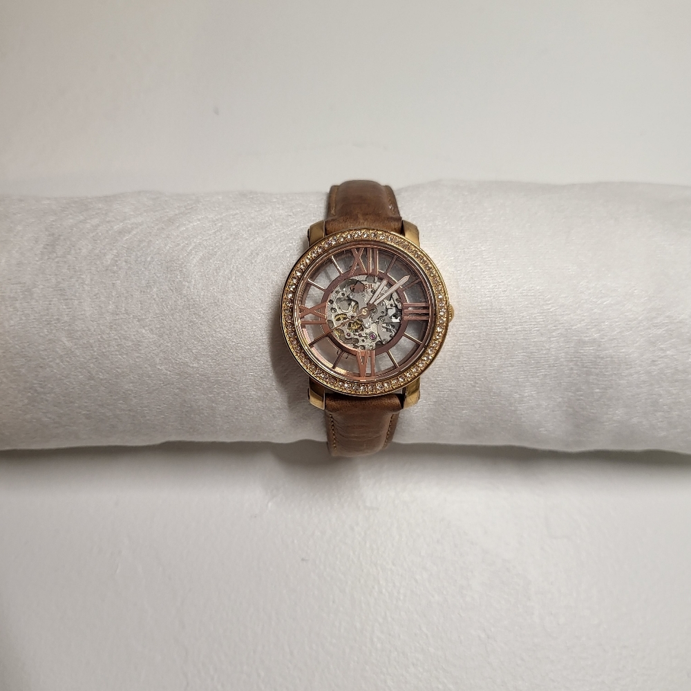 Ladies Fossil Automatic Watch With Tan Leather Ba… - image 3